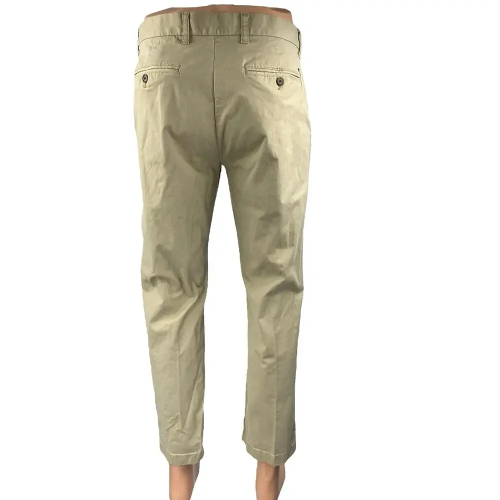 Tommy Hilfiger Men's Beige Straight Leg Mid Rise Chino Trousers Dress Pants 32